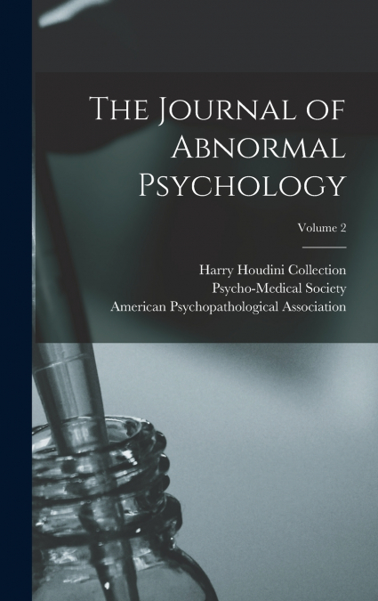 The Journal of Abnormal Psychology; Volume 2