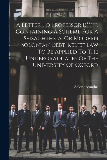 A Letter To Professor R*****, Containing A Scheme For A Seisachtheia, Or Modern Solonian Debt-relief Law To Be Applied To The Undergraduates Of The University Of Oxford