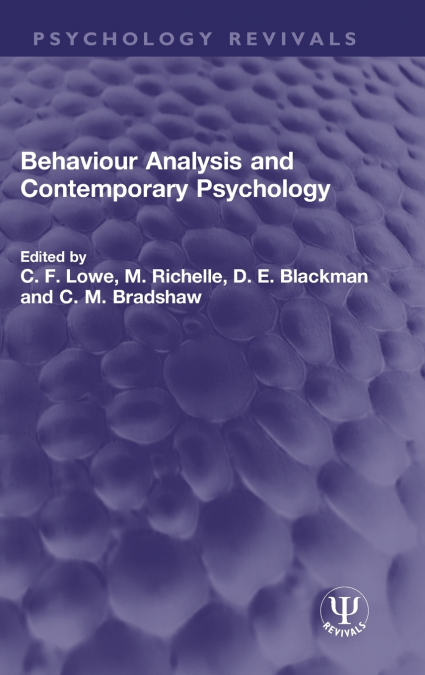 Behaviour Analysis and Contemporary Psychology
