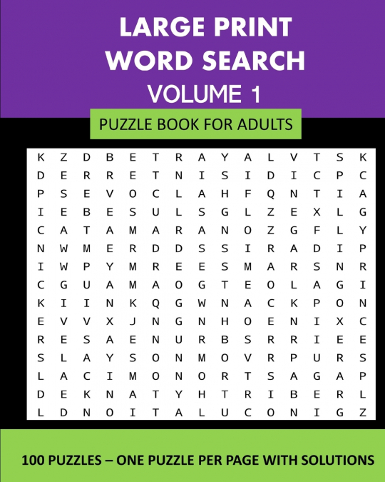 Large Print Word Search Puzzle Book For Adults Volume 1