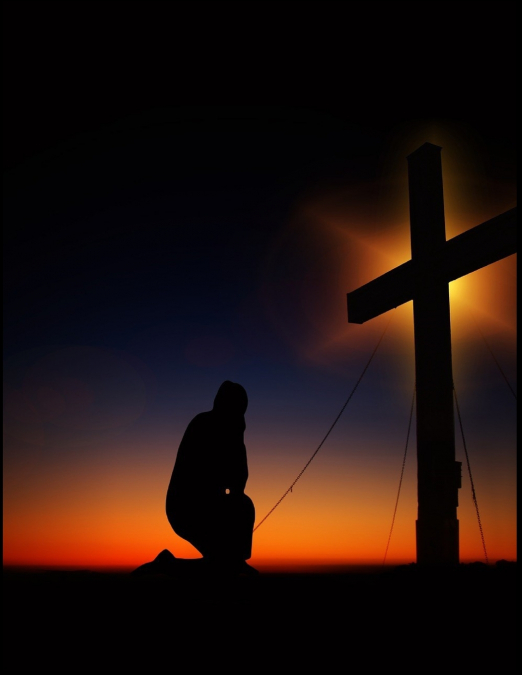 Prayer at the Cross Christian Inspirational Notebook