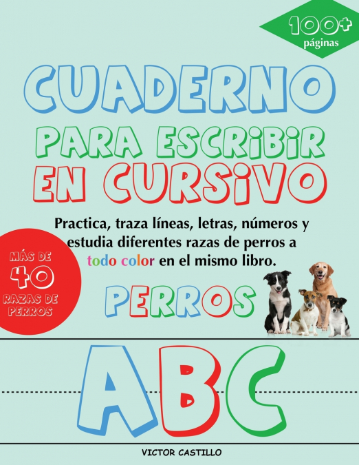 Cuaderno para escribir de 'Perros' en Cursivo