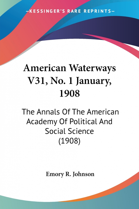 American Waterways V31, No. 1 January, 1908
