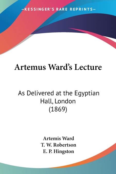 Artemus Ward’s Lecture