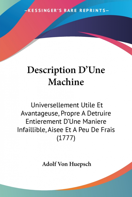 Description D’Une Machine