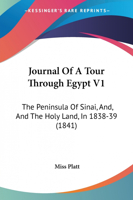 Journal Of A Tour Through Egypt V1