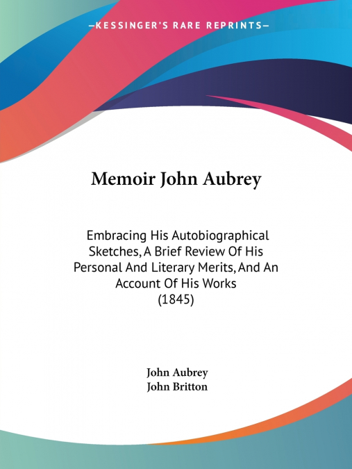 Memoir John Aubrey
