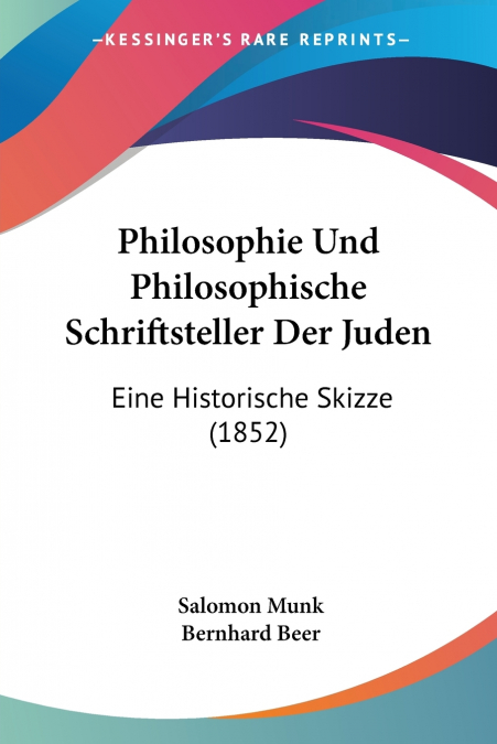 Philosophie Und Philosophische Schriftsteller Der Juden