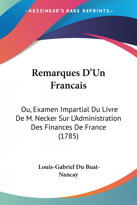 Remarques D’Un Francais