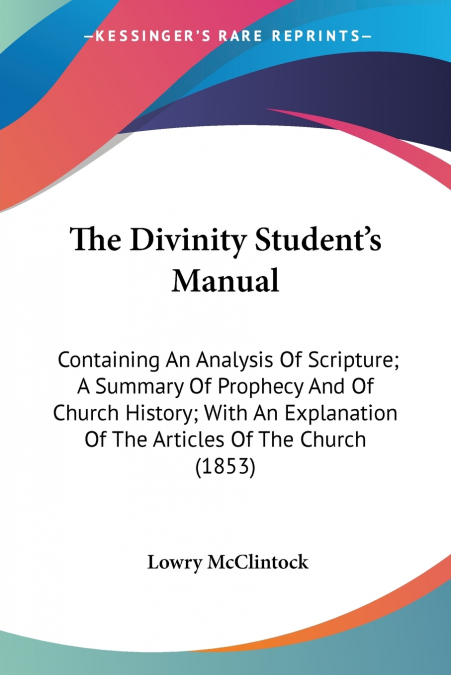 The Divinity Student’s Manual