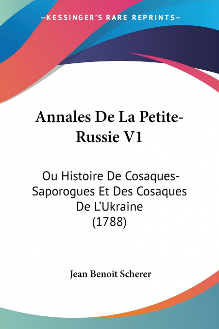 Annales De La Petite-Russie V1