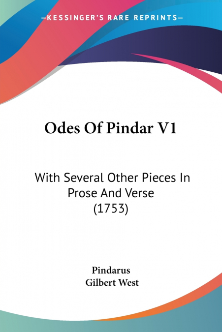 Odes Of Pindar V1
