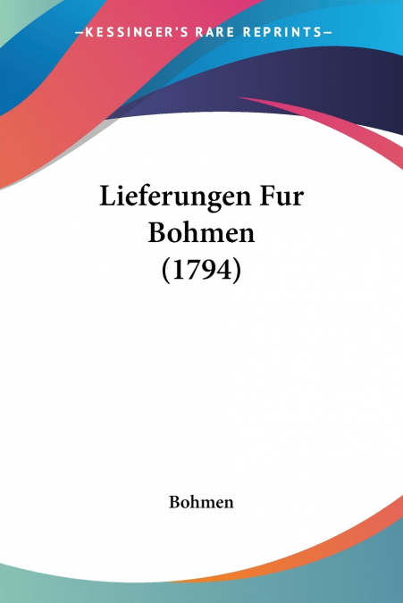 Lieferungen Fur Bohmen (1794)