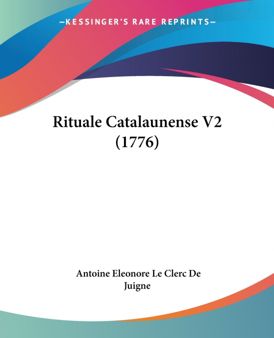 Rituale Catalaunense V2 (1776)