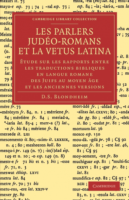 Les Parlers Jude O-Romans Et La Vetus Latina