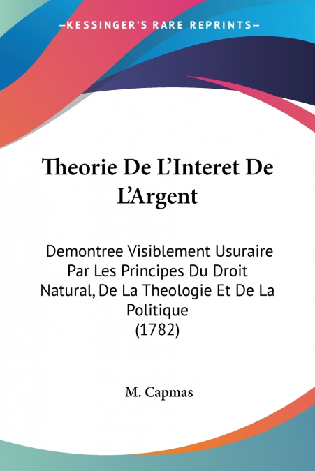 Theorie De L’Interet De L’Argent