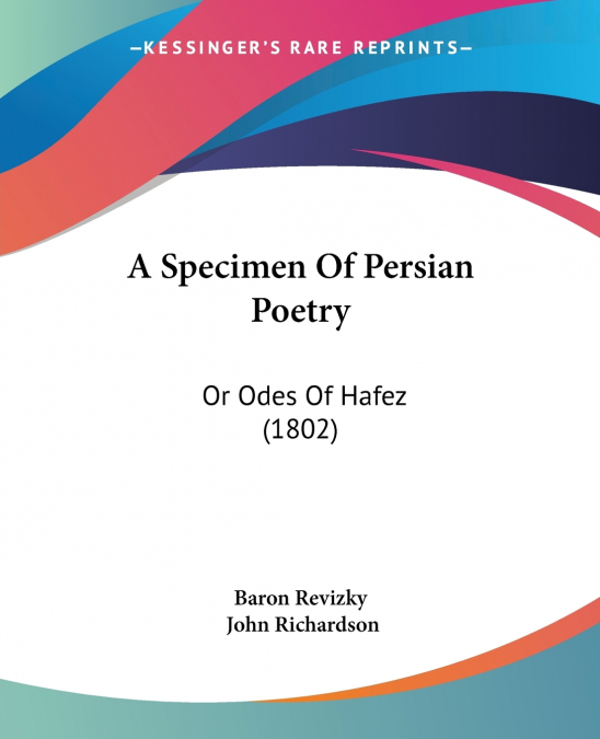 A Specimen Of Persian Poetry