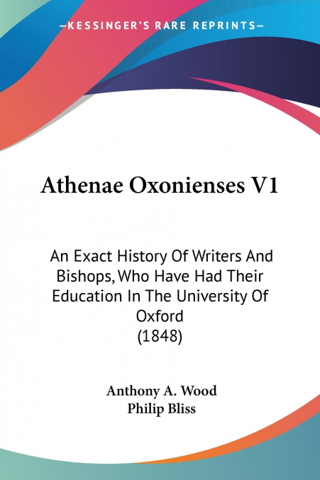 Athenae Oxonienses V1