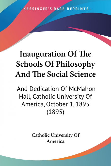 Inauguration Of The Schools Of Philosophy And The Social Science