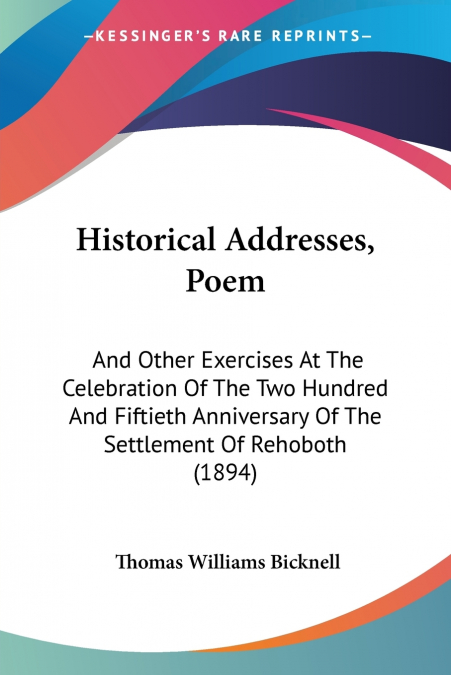 Historical Addresses, Poem