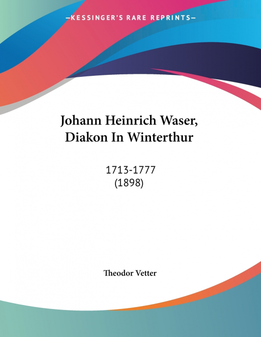 Johann Heinrich Waser, Diakon In Winterthur