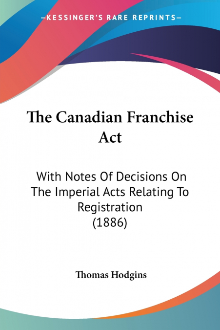 The Canadian Franchise Act