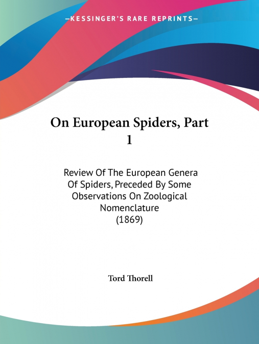 On European Spiders, Part 1