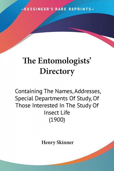 The Entomologists’ Directory