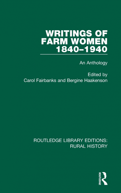 Writings of Farm Women, 1840-1940