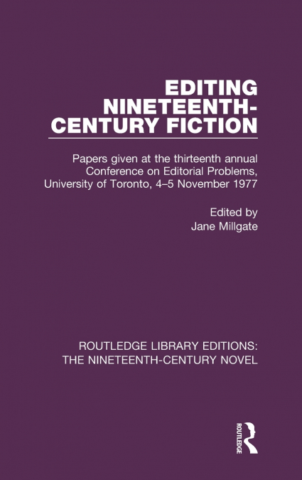 Editing Nineteenth-Century Fiction