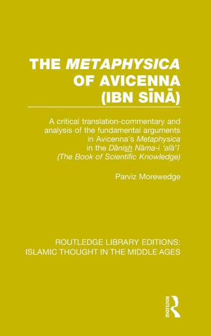 The ’Metaphysica’ of Avicenna (ibn Sīnā)
