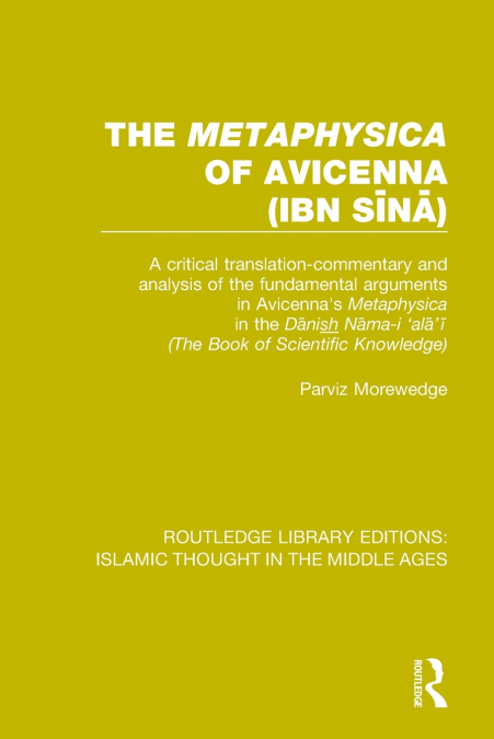 The ’Metaphysica’ of Avicenna (ibn Sīnā)