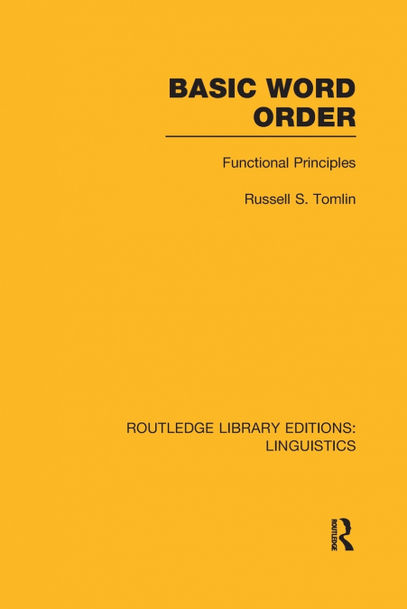 Basic Word Order (RLE Linguistics B