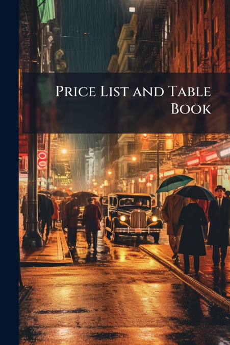 Price List and Table Book
