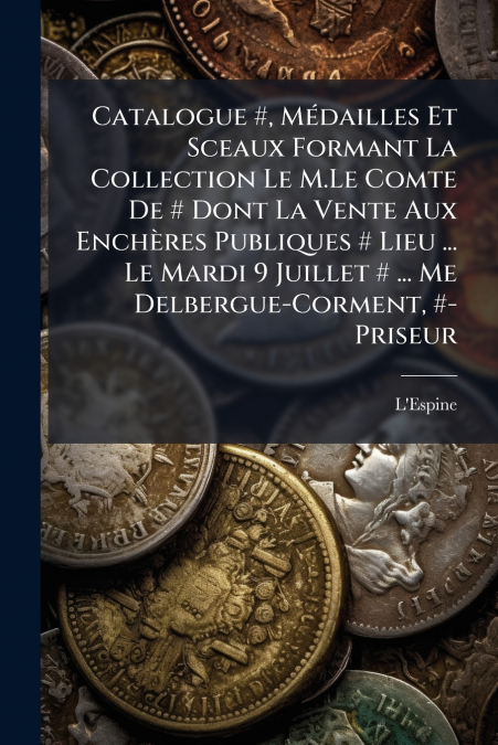 Catalogue #, Médailles Et Sceaux Formant La Collection Le M.Le Comte De # Dont La Vente Aux Enchères Publiques # Lieu ... Le Mardi 9 Juillet # ... Me Delbergue-Corment, #-Priseur