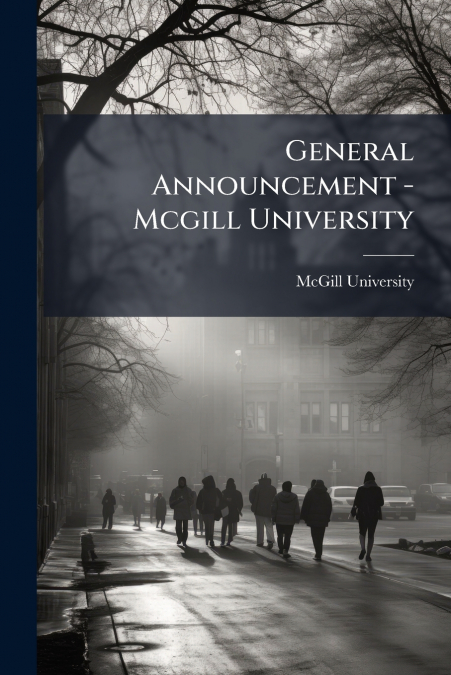 General Announcement - Mcgill University