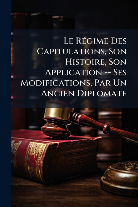 Le Régime Des Capitulations, Son Histoire, Son Application -- Ses Modifications, Par Un Ancien Diplomate