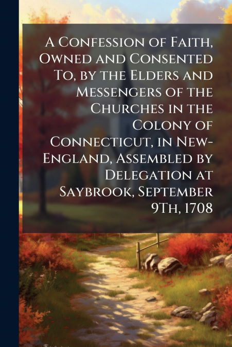 A Confession of Faith, Owned and Consented To, by the Elders and Messengers of the Churches in the Colony of Connecticut, in New-England, Assembled by Delegation at Saybrook, September 9Th, 1708