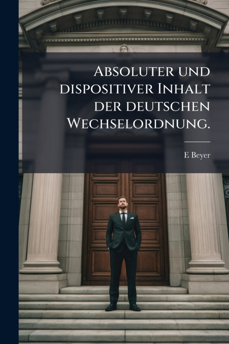 Absoluter und dispositiver Inhalt der deutschen Wechselordnung.