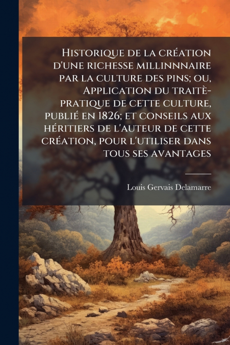 Historique de la création d’une richesse millinnnaire par la culture des pins; ou, Application du traitè-pratique de cette culture, publié en 1826; et conseils aux héritiers de l’auteur de cette créat