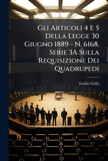 Gli Articoli 4 E 5 Della Legge 30 Giugno 1889 - N. 6168, Serie 3A Sulla Requisizione Dei Quadrupedi