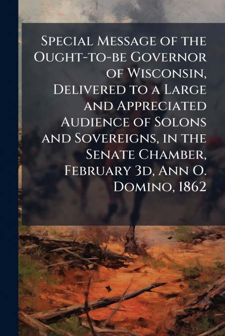 Special Message of the Ought-to-be Governor of Wisconsin, Delivered to a Large and Appreciated Audience of Solons and Sovereigns, in the Senate Chamber, February 3d, Ann O. Domino, 1862