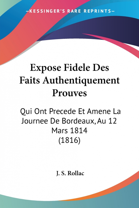 Expose Fidele Des Faits Authentiquement Prouves