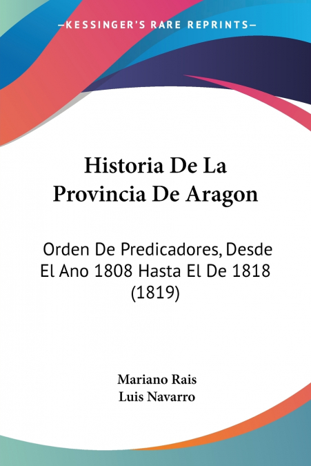 Historia De La Provincia De Aragon