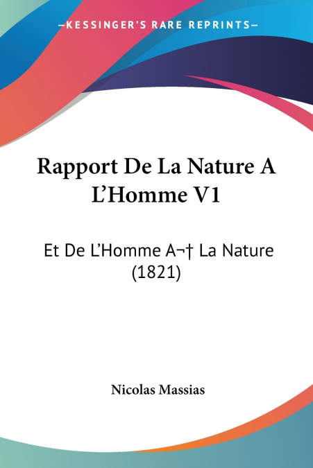 Rapport De La Nature A L’Homme V1