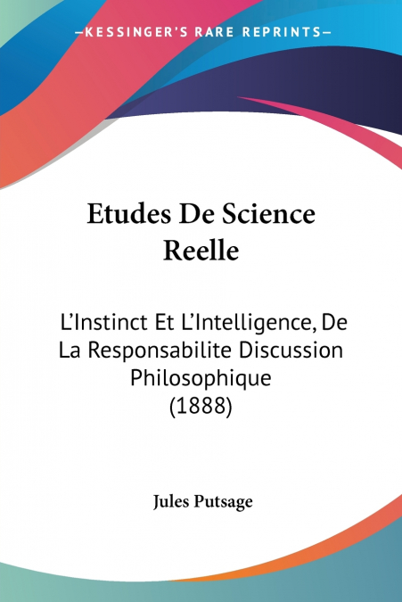 Etudes De Science Reelle