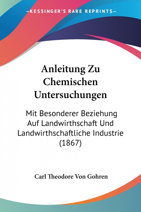 Anleitung Zu Chemischen Untersuchungen