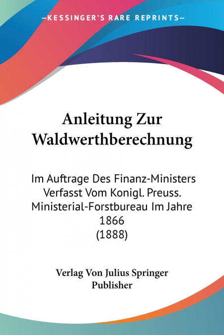 Anleitung Zur Waldwerthberechnung