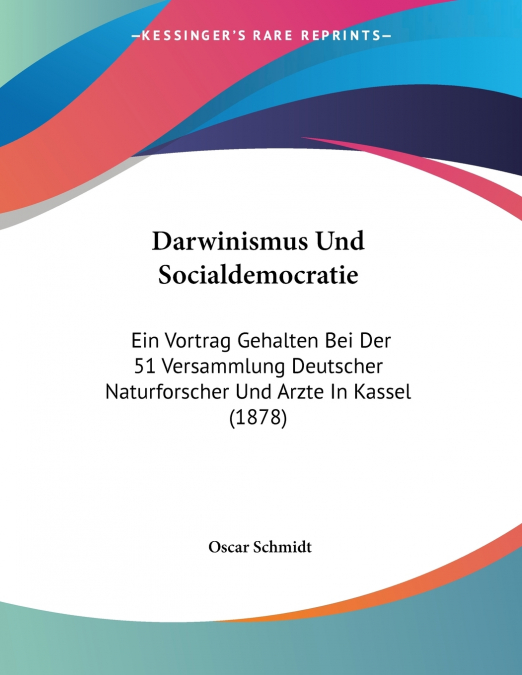 Darwinismus Und Socialdemocratie