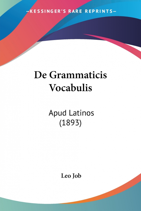 De Grammaticis Vocabulis